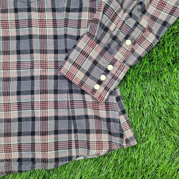 CARHARTT Western Plaid Button Shirt Womens Large 21x25 Yoke - Picture 11 of 13